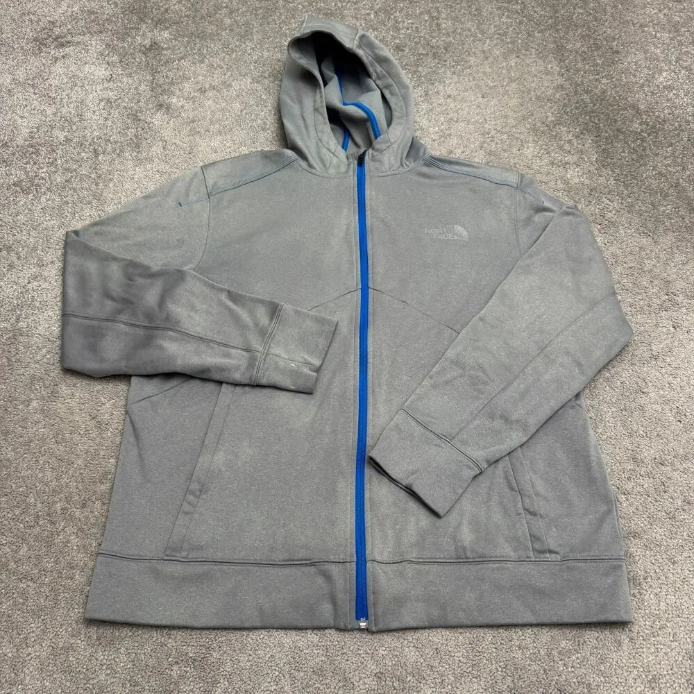 The North Face Mountain Athletics Full Zip Hoodie Sweatshirt Mens XL Gray Blue